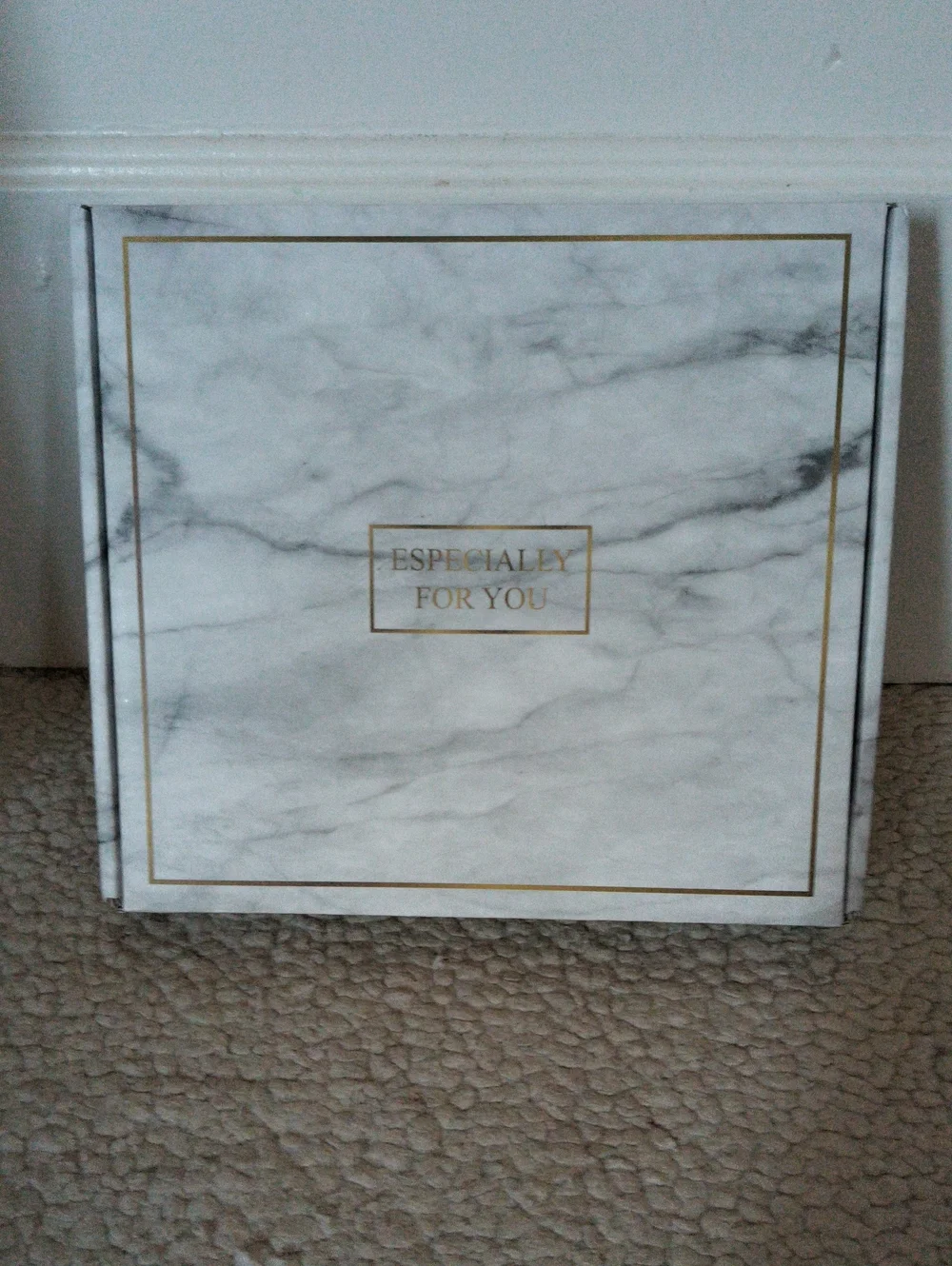 Marble Print Gift Box with Gold Accents - 